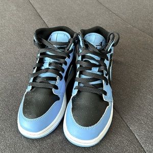 Black and blue jordans